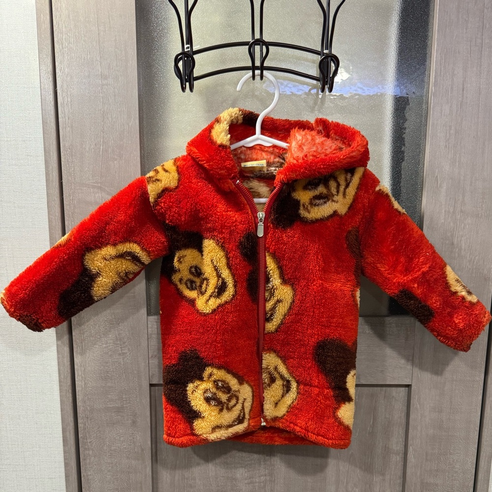 Vintage 70s European size 32 (7) toddler Mickey Mouse fleece jacket Rinku Oswal